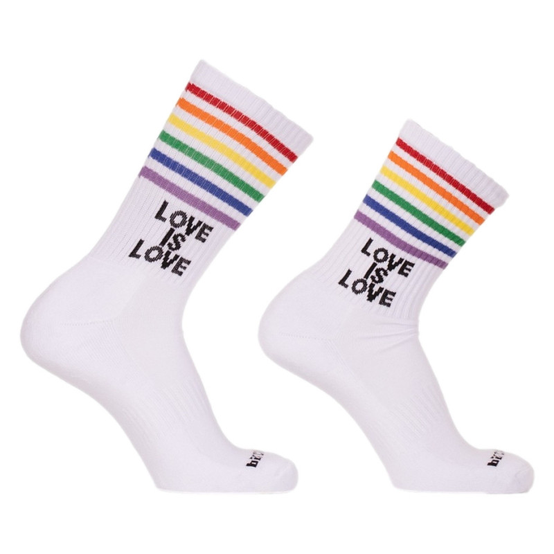 Barcode Berlin Chaussettes Love is Love Gym Socks Blanches